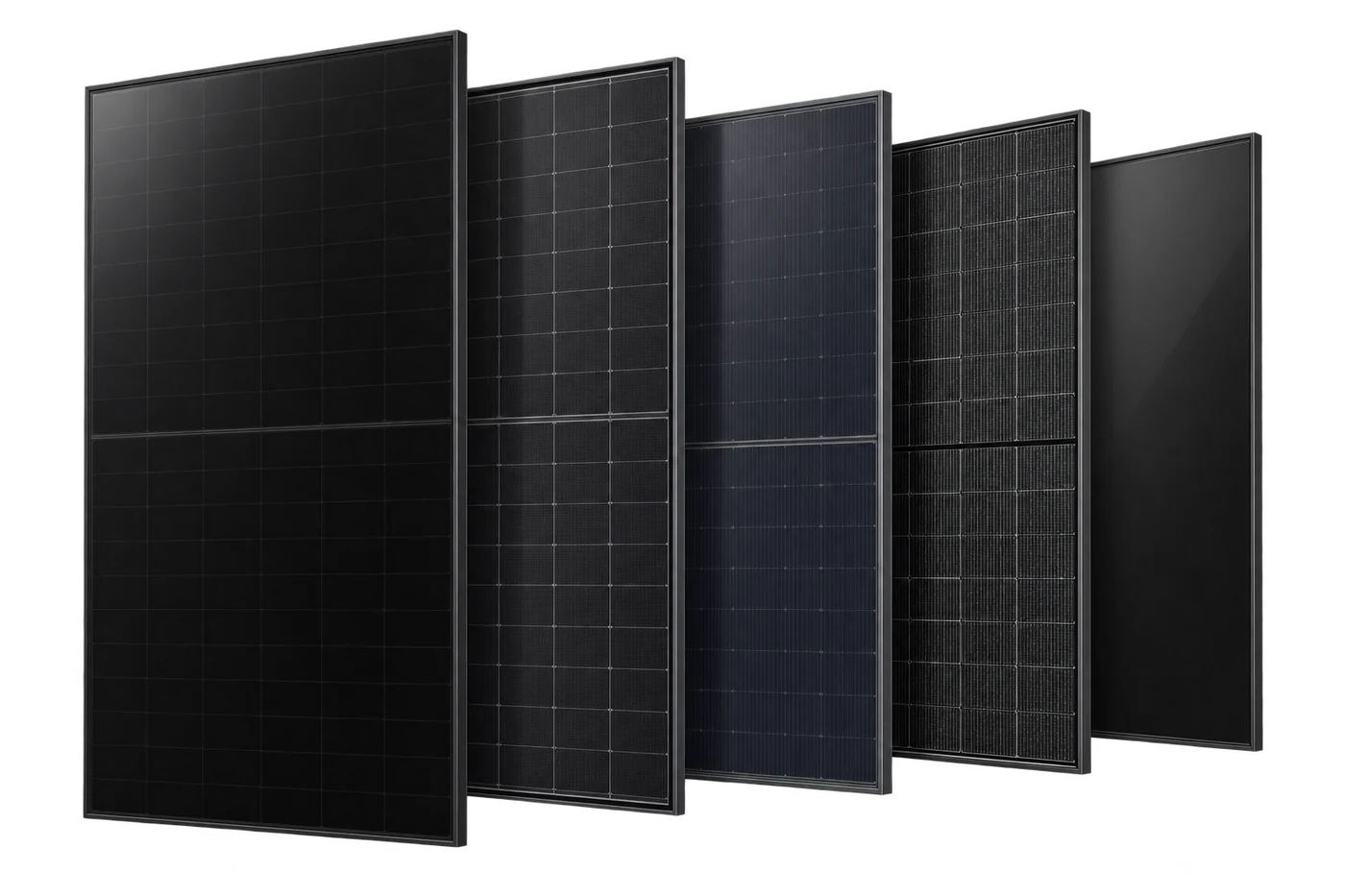 Gestaffelte Photovoltaikmodule verschiedener Hersteller